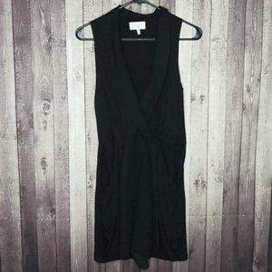 ADAM Adam Lippes black silk sleeveless v-neck surplice romper